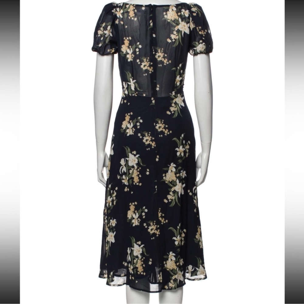 Reformation Floral Blue and White Midi Dress - Picture 3 of 7